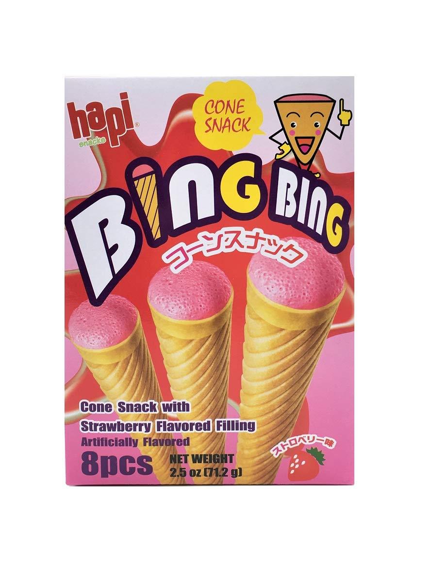Hapi BING BING Ice Cream Cone Snack with Flavored Filling 2.5oz - Mighty Depot