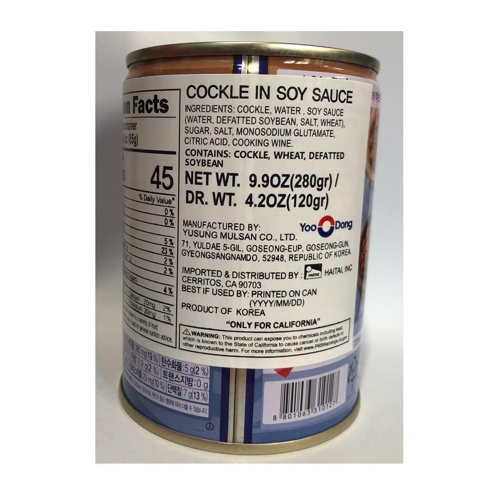 YooDong Korean Canned Bai Top Shell/ Cockle 유동 골뱅이/왕꼬막 9.87oz, 1 Can - Mighty Depot