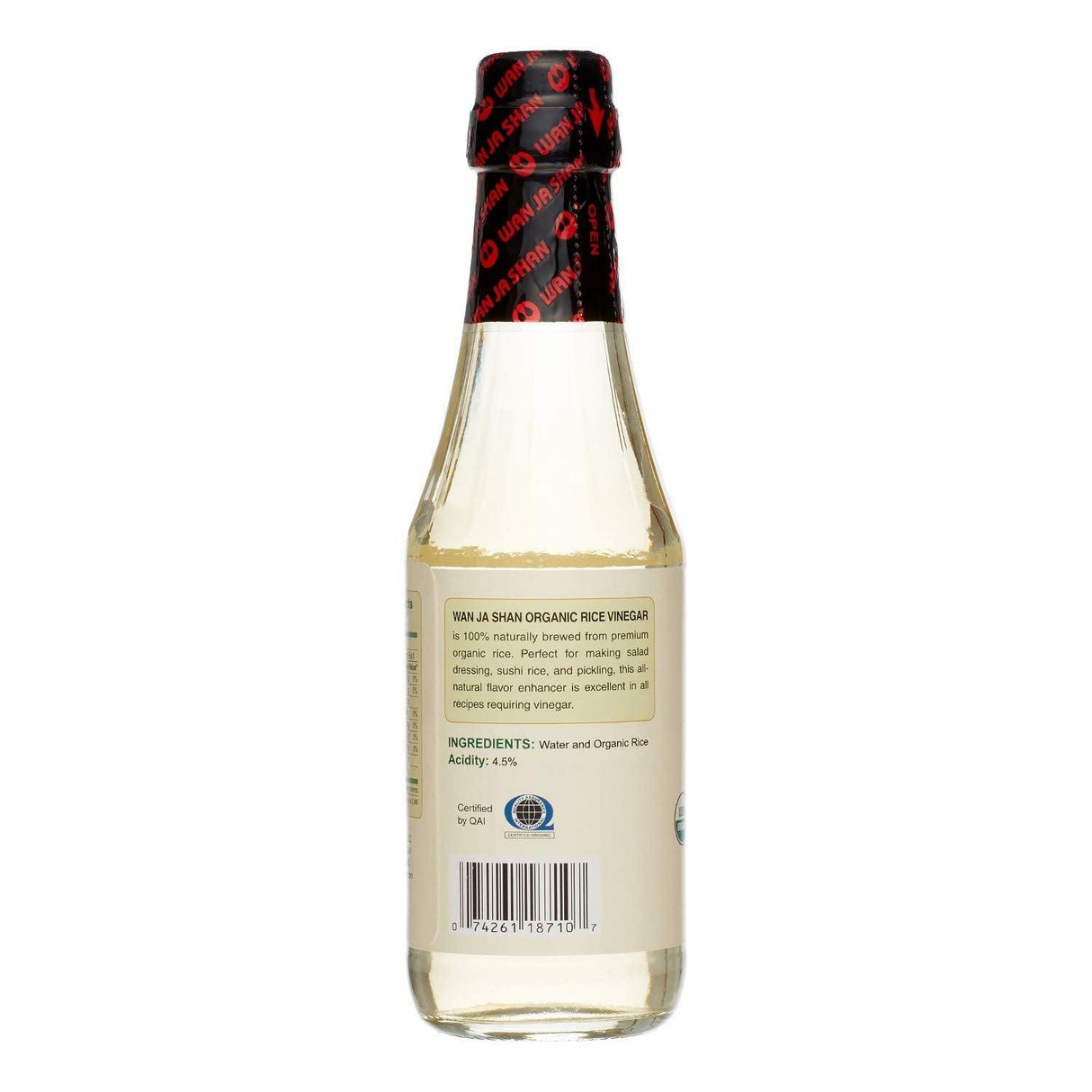 Wan Ja Shan Organic Rice Vinegar 10oz Pack of 2. USDA Certified Organic, Sodium Free, Sugar Free, MSG Free - 4.5 Percent Acidity. - Mighty Depot