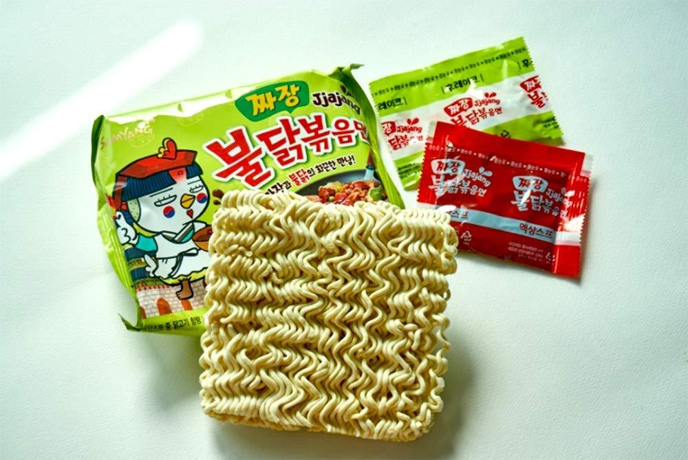 SAMYANG KOREAN FIRE NOODLE CHALLENGE HOT CHICKEN FLAVOR RAMEN SPICY NOODLE (Jjajang Flavor (5pcs)) - Mighty Depot