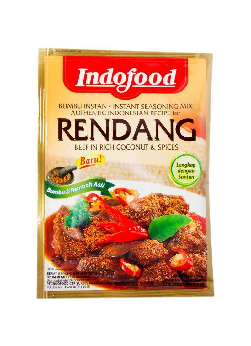Indofood Rendang - Beef in Chili & Coconut Seasoning, 50 Gram (Pack of 8) - Mighty Depot