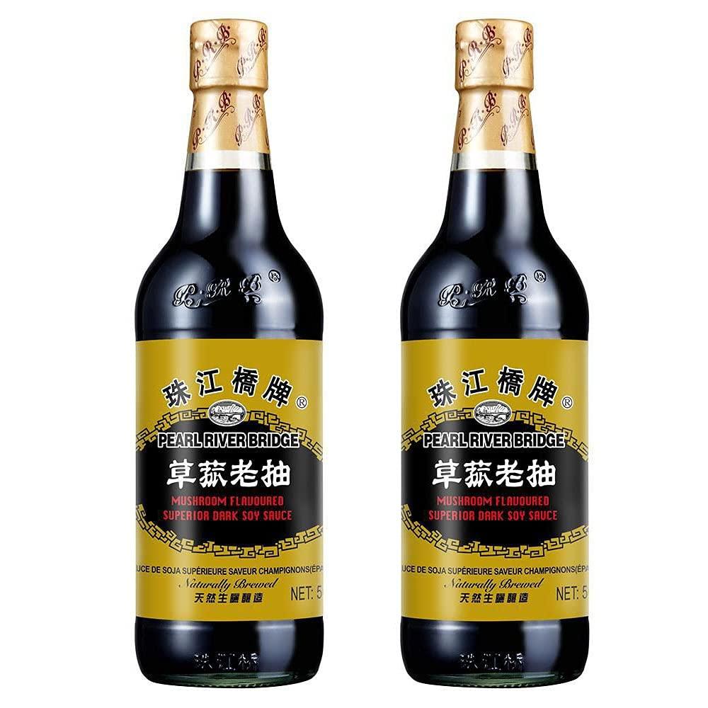 Pearl River Bridge Mushroom Flavored Superior Dark Soy Sauce, 16.9 Ounce (Pack of 2) - Mighty Depot