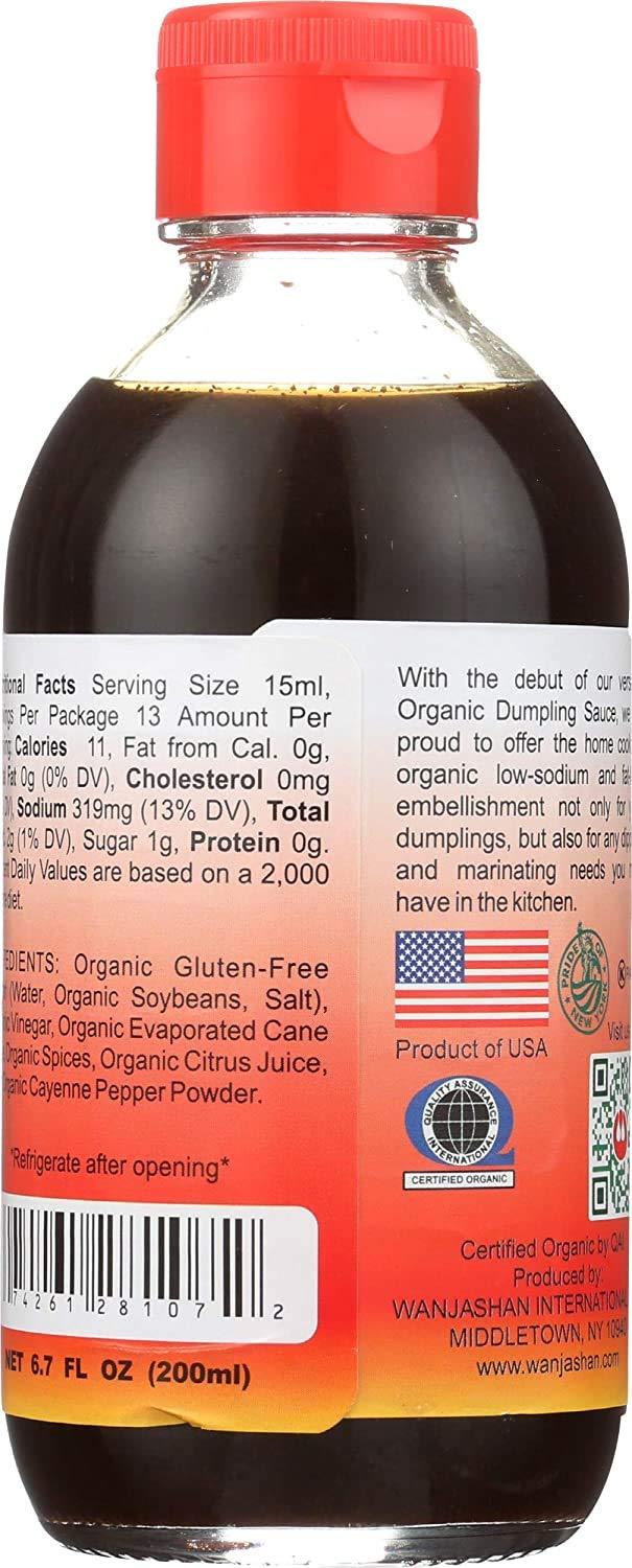 Wan Ja Shan Organic Dumpling Sauce 6.7 Oz, Pack of 2 (HOT), GLUTEN FREE, FAT FREE, MILD SODIUM Great for Dumpling Dipping-Gyoza Dipping, MADE IN USA - Mighty Depot