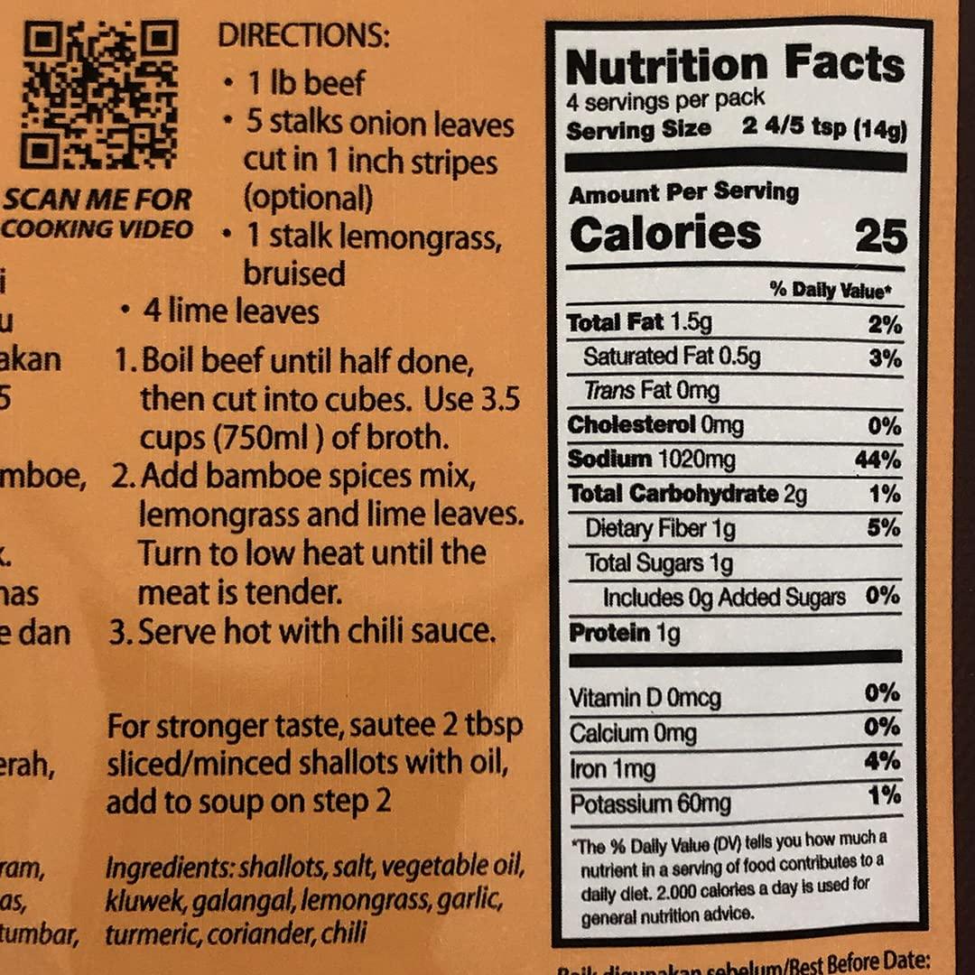 bamboe bumbu rawon (east java beef soup) - 1.9oz - Mighty Depot