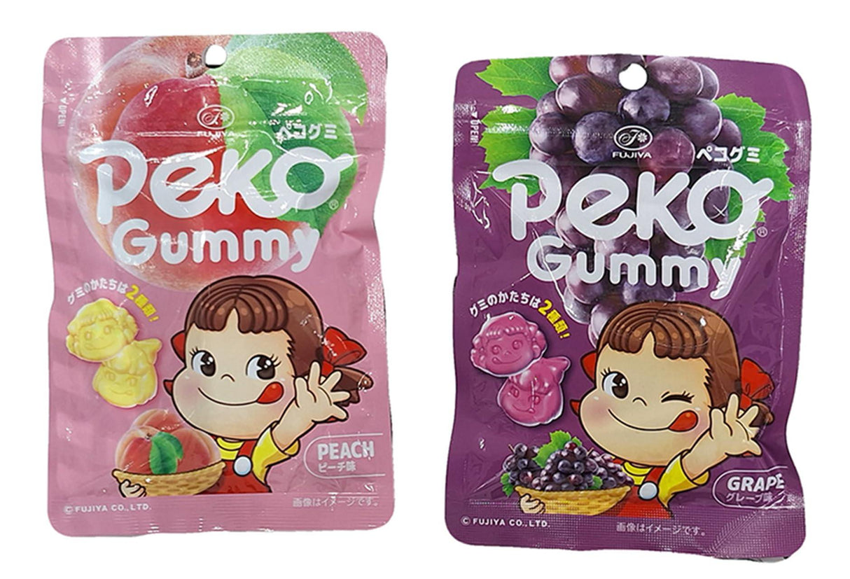 Fujiya Peko | Gummy Candy | Grape and Peach | 1.7 Oz (2 Pack) - Mighty Depot