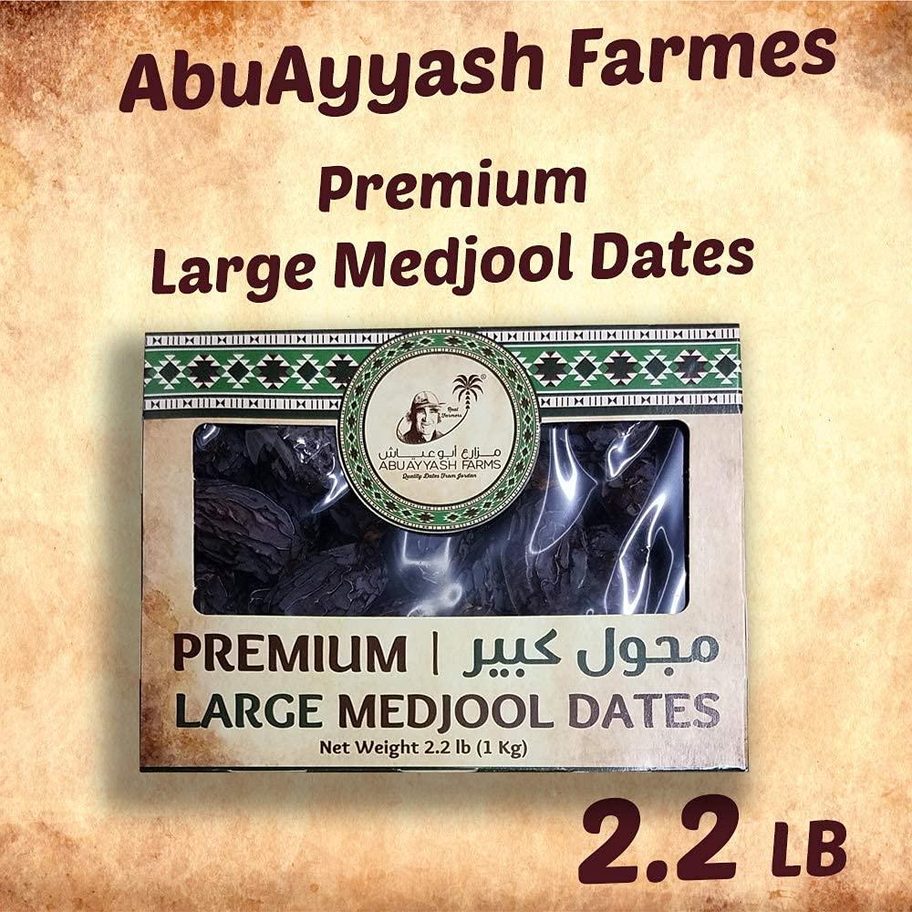 Medjool Dates || Abuayyash Farms || Fresh Dates from Jordan || 2BOX || Medium Medjool Dates (1LB (453g)) || Large Medjool Dates (2.2LB (1kg)) - Mighty Depot