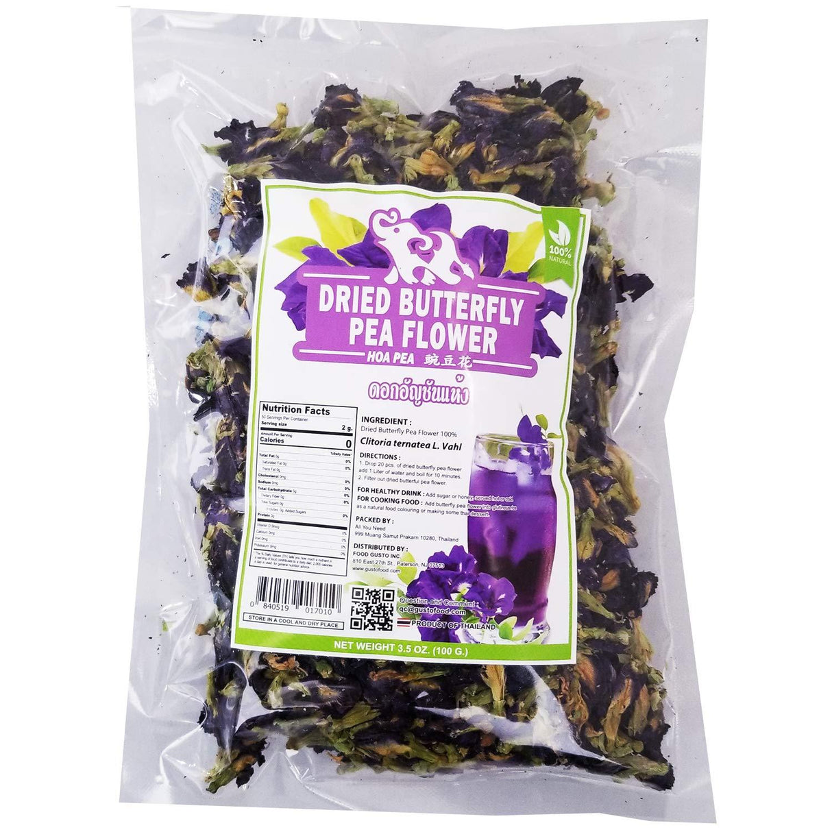 Best Choice's Dried Butterfly Peas 3.5 oz (100g) 2 packs - Mighty Depot