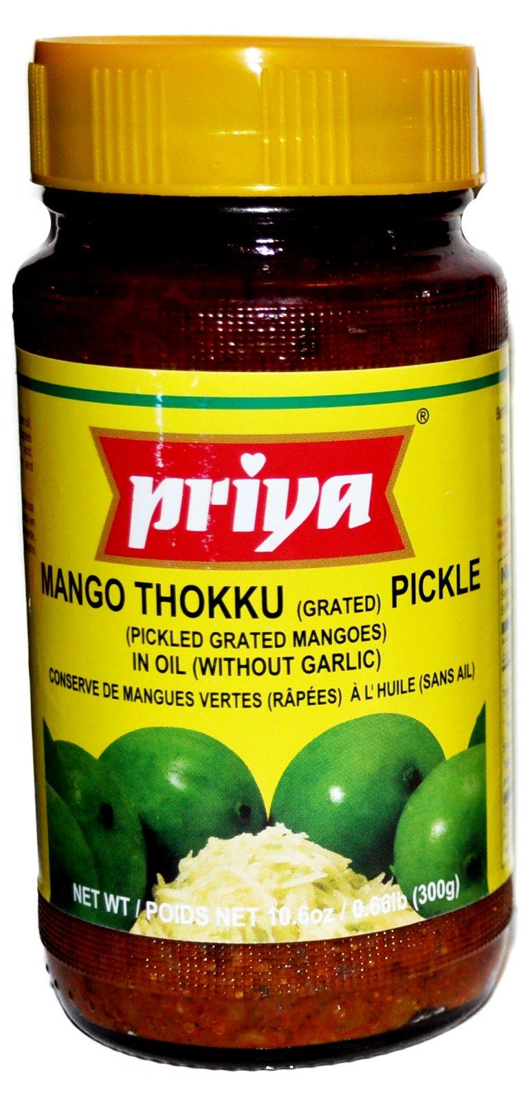 Priya Mango Thokku (grated) Pickle (without garlic) - 10.6oz - Mighty Depot