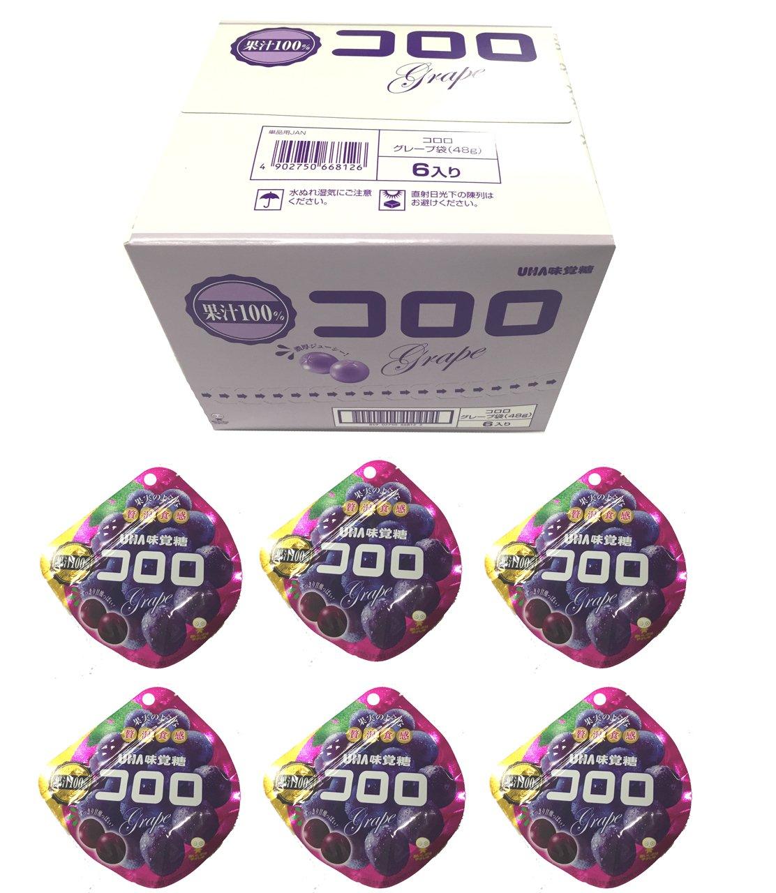 UHA Japanese Kororo Gummy Candy - Grape Flavor 40g (pack of 6) - Mighty Depot