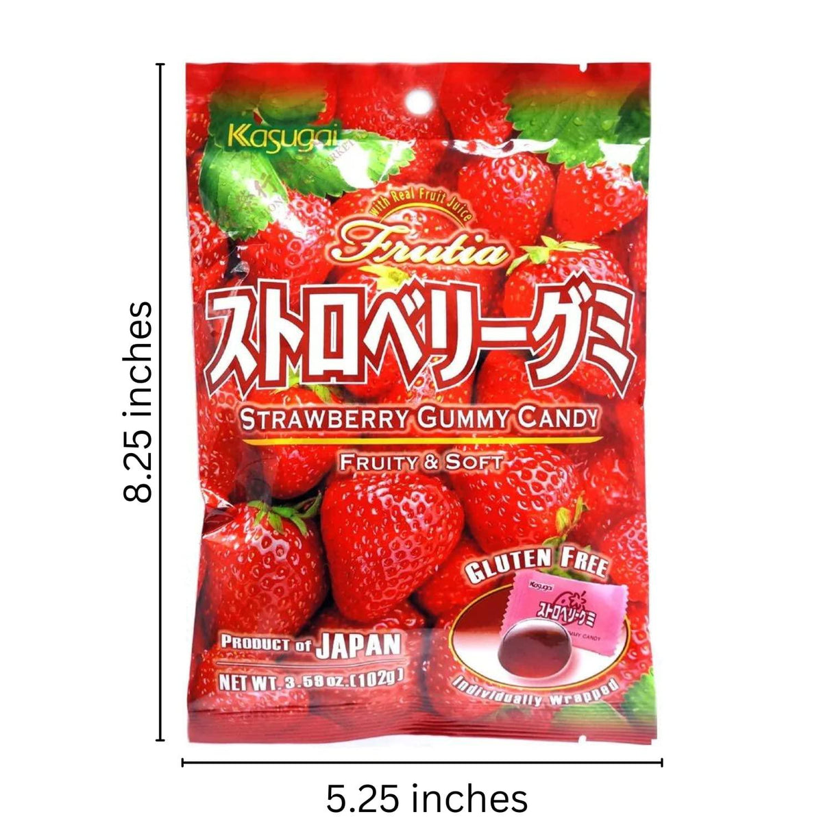 Kasugai Japanese Gummy Candy with Real Fruit Juice (3 Pack) - Mighty Depot