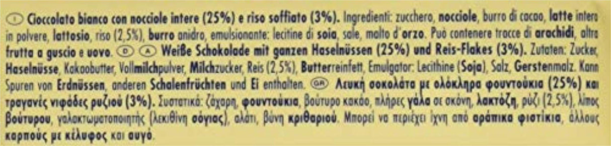 Ritter Sport: White Chocolate with Whole Hazelnuts, 3.5-Ounce/100g Bars, pack of 4 - Mighty Depot