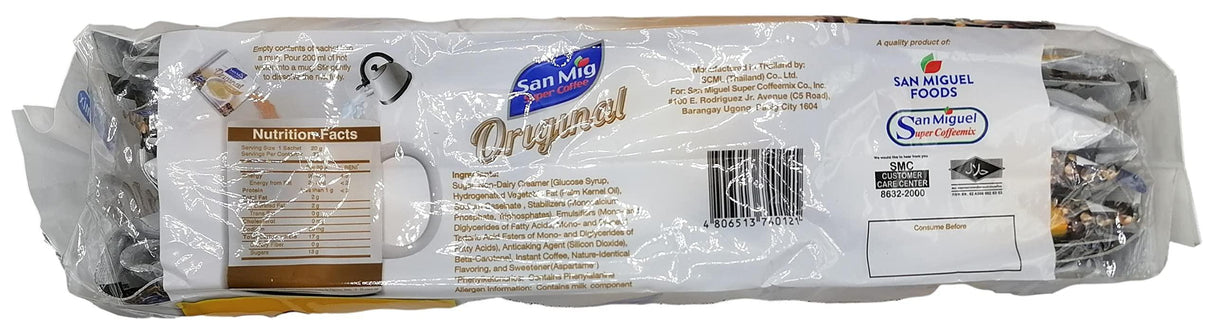 San Mig Super 3in1 Coffee Original 30 sachet pack (20gX30pcs.) - Mighty Depot