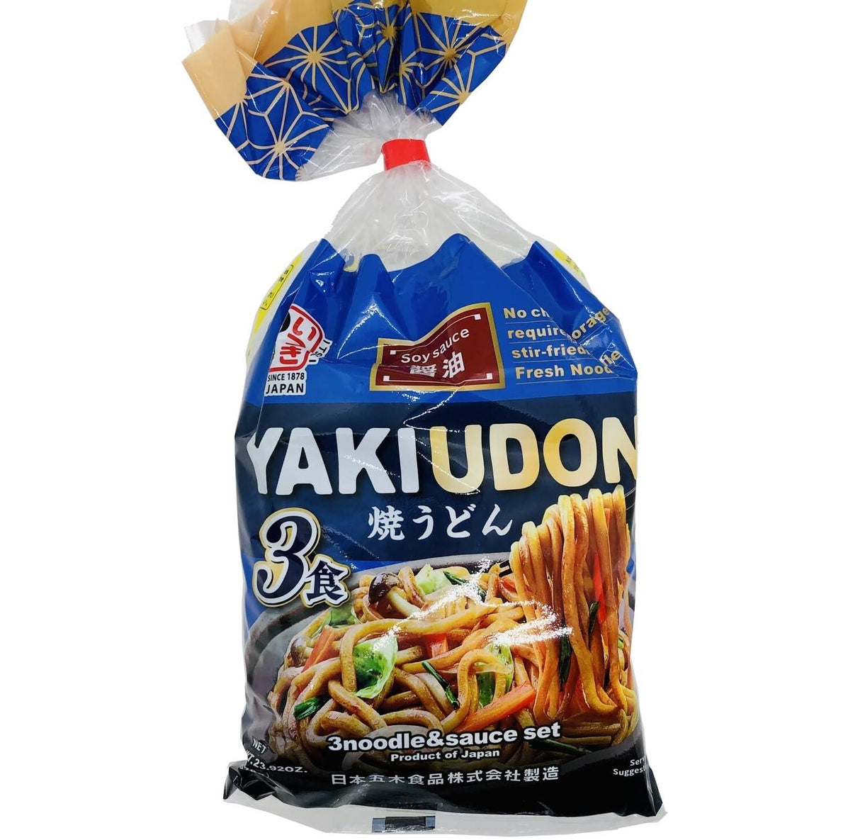 Itsuki Foods Yakiudon 3 servings with Soy Sauce 23.92 Oz (3 Count) - Mighty Depot