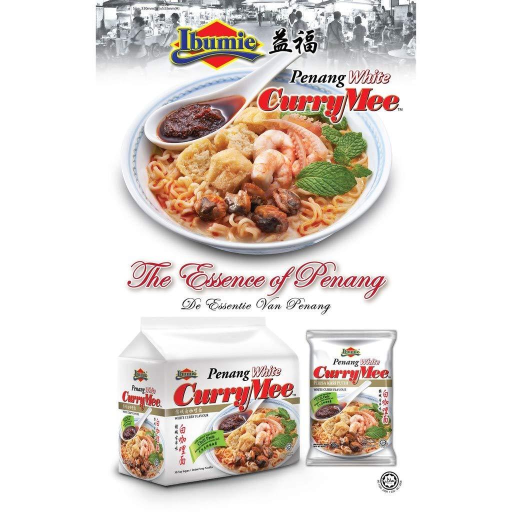 Ibumie Penang White Curry Mee / Fragrant & Spicy, Rich & Creamy Broth, Authentic Piping Hot Flavor from Food Heaven, Penang Malaysia (4 packets x 105g) - Mighty Depot