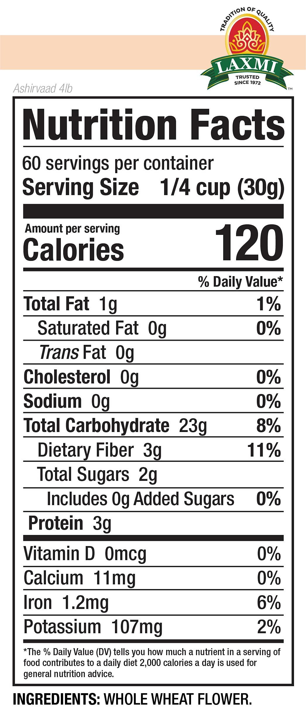 Aashirvaad Whole Wheat Flour - 4 Pound - Mighty Depot