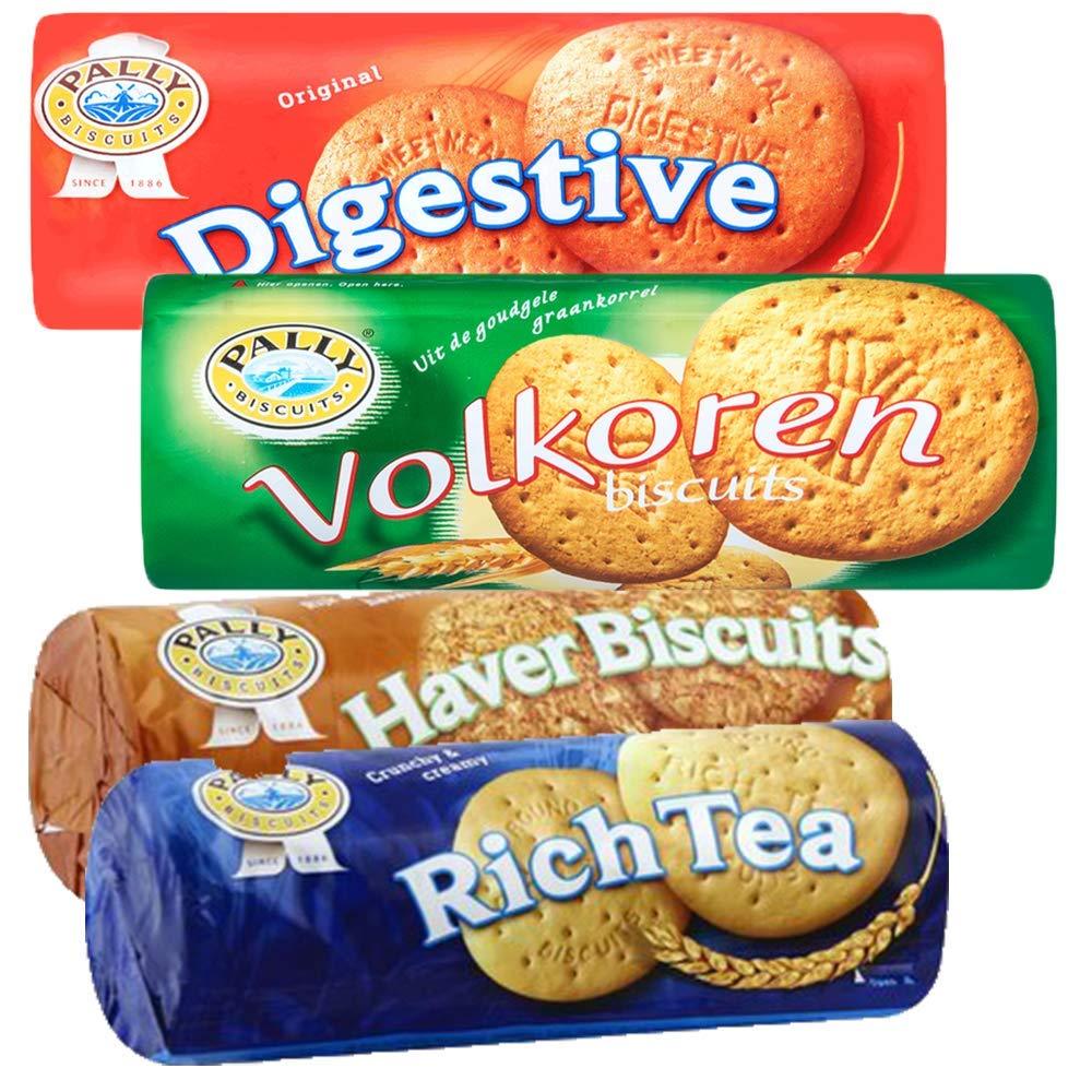 Wheat Flour Biscuits (Variety Pack of 4)-Total 1.3kg/ 2.87 lbs-Pally Biscuits Product of Netherlands- Four Different Flavors**Rich Tea (300g)**Digestive (400g)**Wholewheat (300g)**Oat Biscuits (300g)** - Mighty Depot