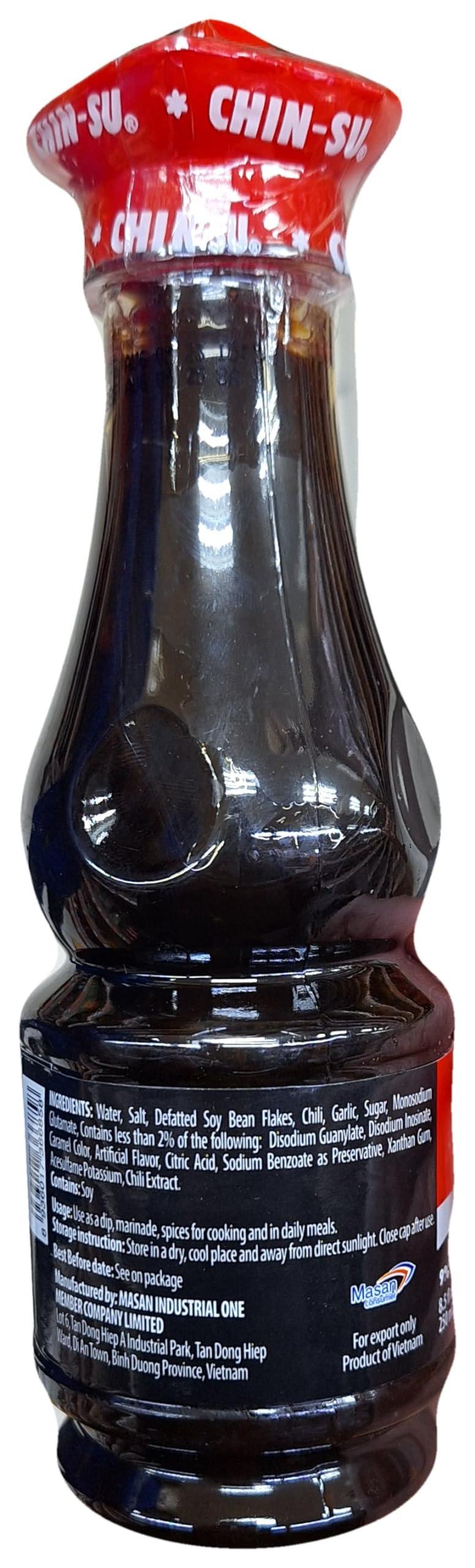Chin-Su Soy Sauce | Soy Sauce with Chili and Garlic | 8.5 Oz | 1 Bottle - Mighty Depot