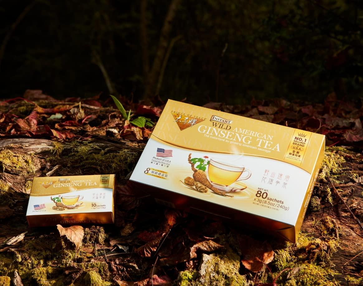 Prince of Peace Instant Wild American Ginseng Tea, 80 Sachets – Healthy Drink, Caffeine-Free Energy-Boosting, Heavy Antioxidants, Plant Extract - Mighty Depot