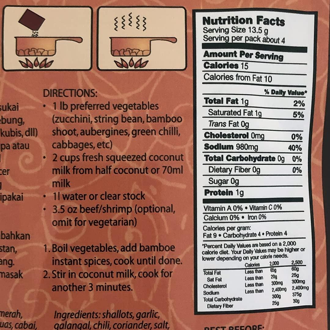 bamboe bumbu lodeh (vegetable stew seasoning) - 1.9oz - Mighty Depot