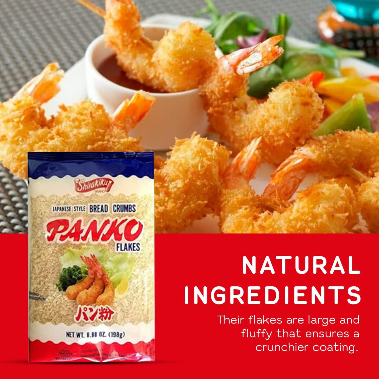 Shirakiku Japanese Style Panko Flakes Bread Crumbs - Perfect for topping, Coating Fish, Chicken and Shrimp | Healthy Wheat Flour Bread Crumbs | 6.98 Oz - (Pack of 6) - Mighty Depot