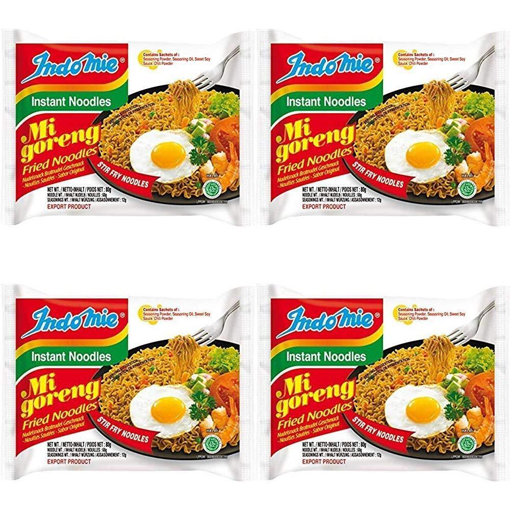 Indomie Mi Goreng Instant Stir Fry Noodles, Halal Certified, Original Flavor (Pack of 5) Pack of 4 - Mighty Depot