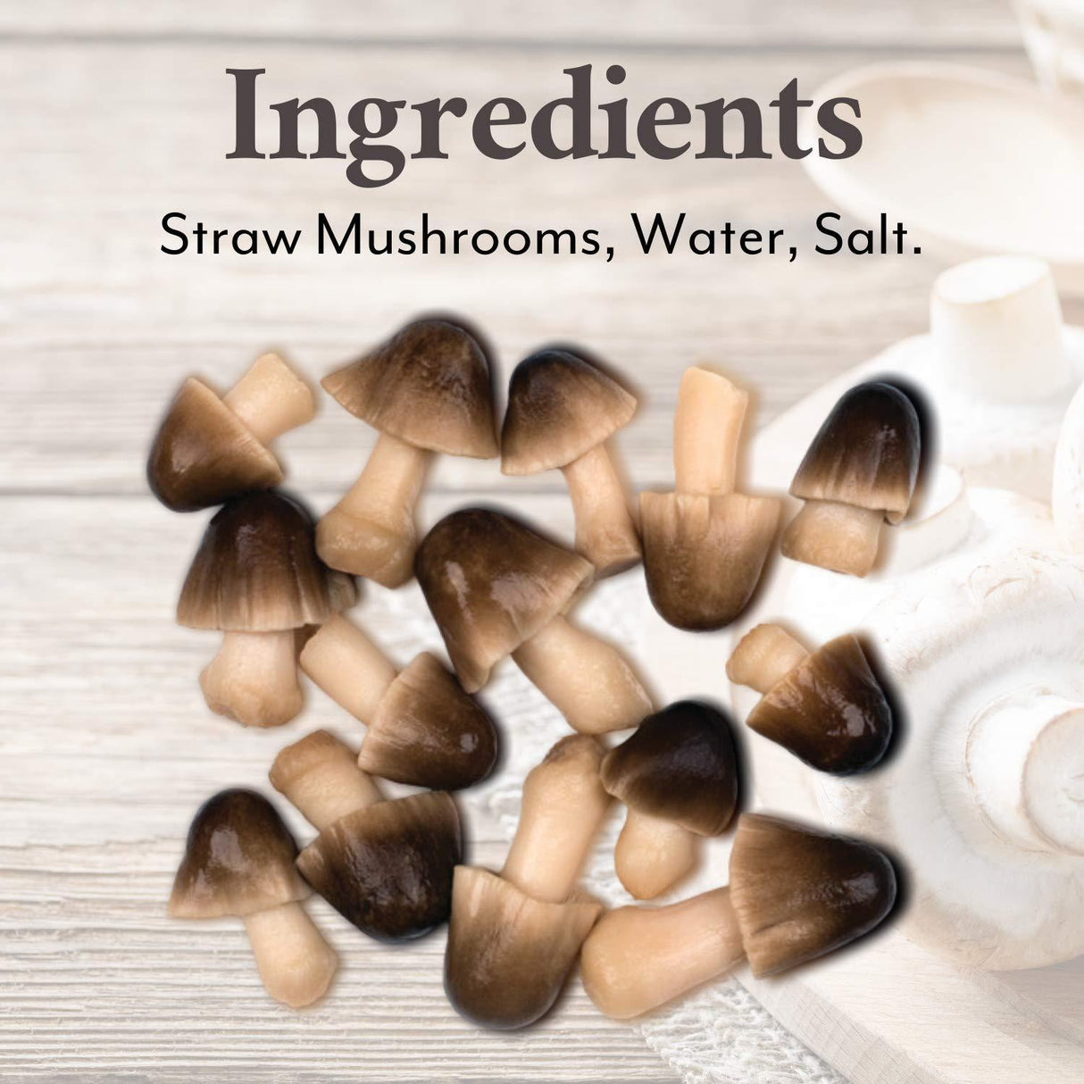 Roland Foods Canned Peeled Straw Mushrooms, 15 Ounce Can, Pack of 8 - Mighty Depot