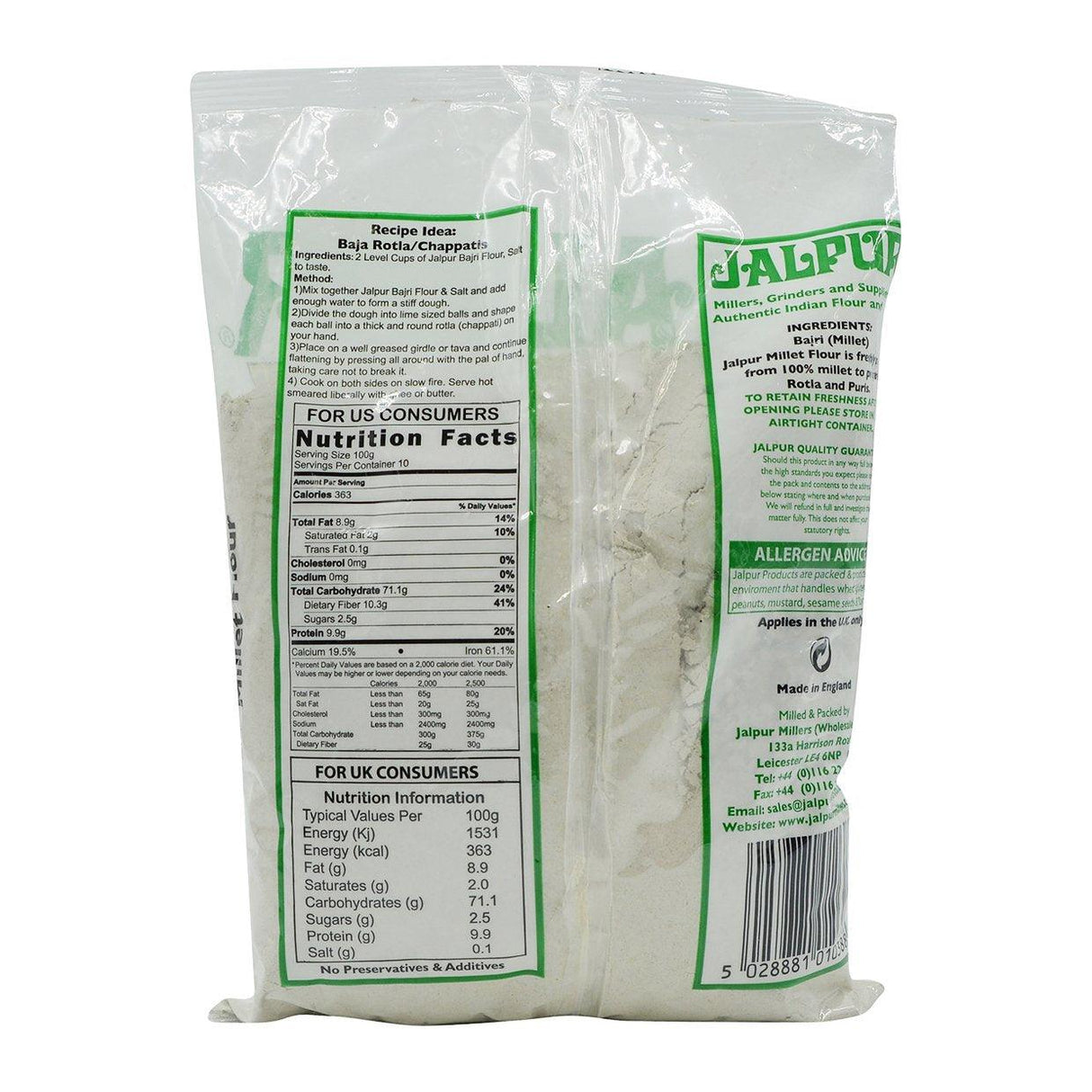 Jalpur Stone Ground Millet Flour (Bajri) 1kg - Mighty Depot