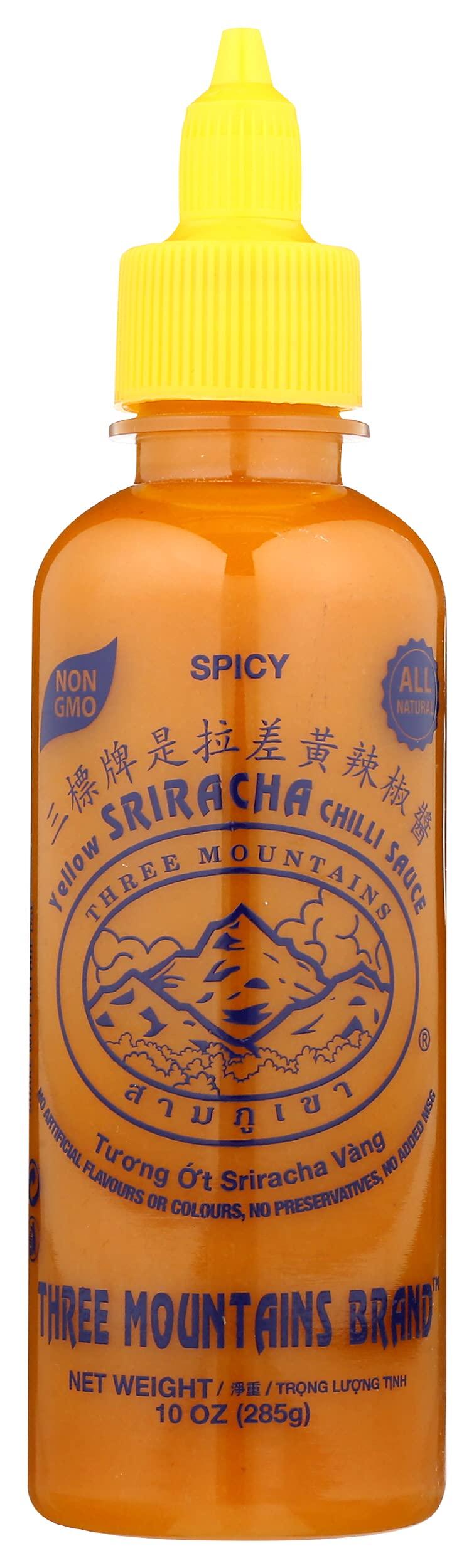 THREE MOUNTAINS BRAND Yellow Sriracha Chilli Sauce, 10 OZ - Mighty Depot