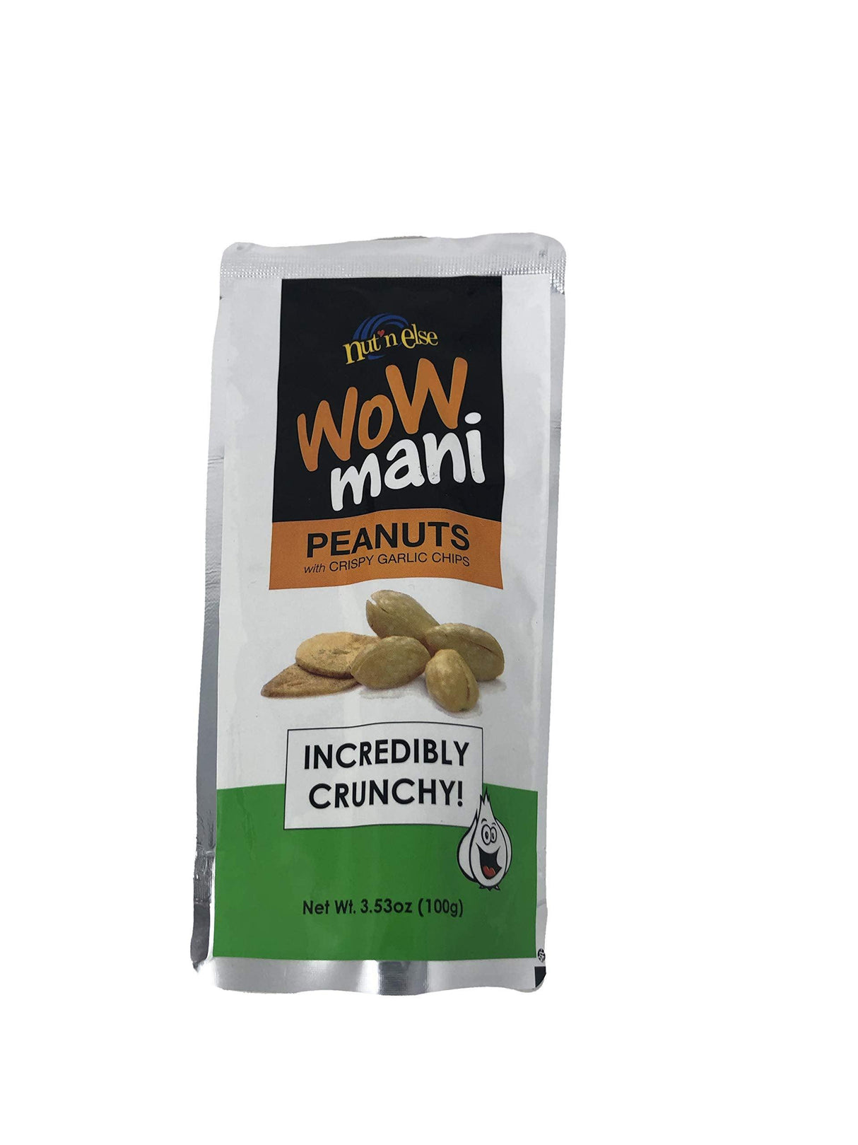 Wow Mani with Garlic Peanuts with Crispy Garlic Chips Pack of Two 3.53 Oc a Pack - Mighty Depot