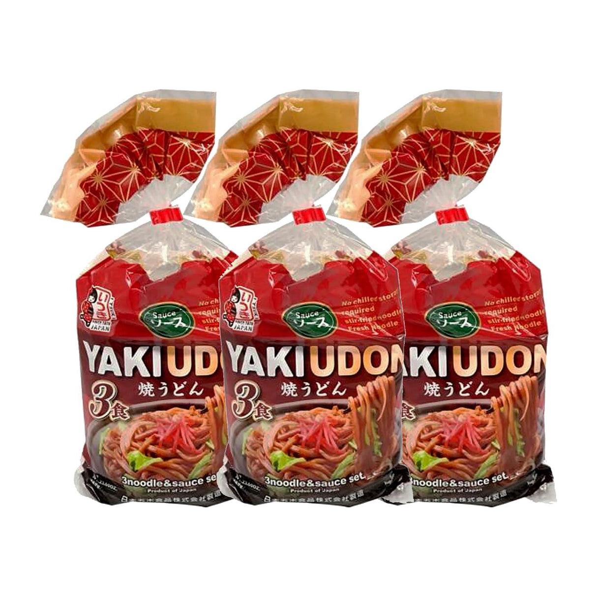 Itsuki Foods Yakiudon 3 servings with Sauce 23.92 Oz (3 Count) - Mighty Depot