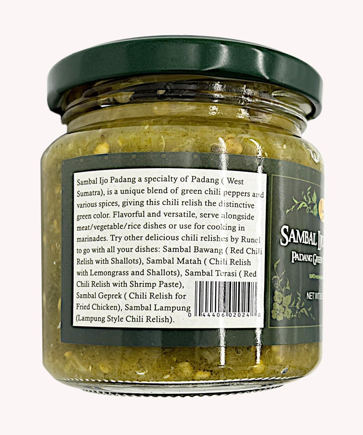 Runel Sambal Ijo Padang (Padang Green Chili Sauce) 6.5 oz (Pack of 6) - Mighty Depot