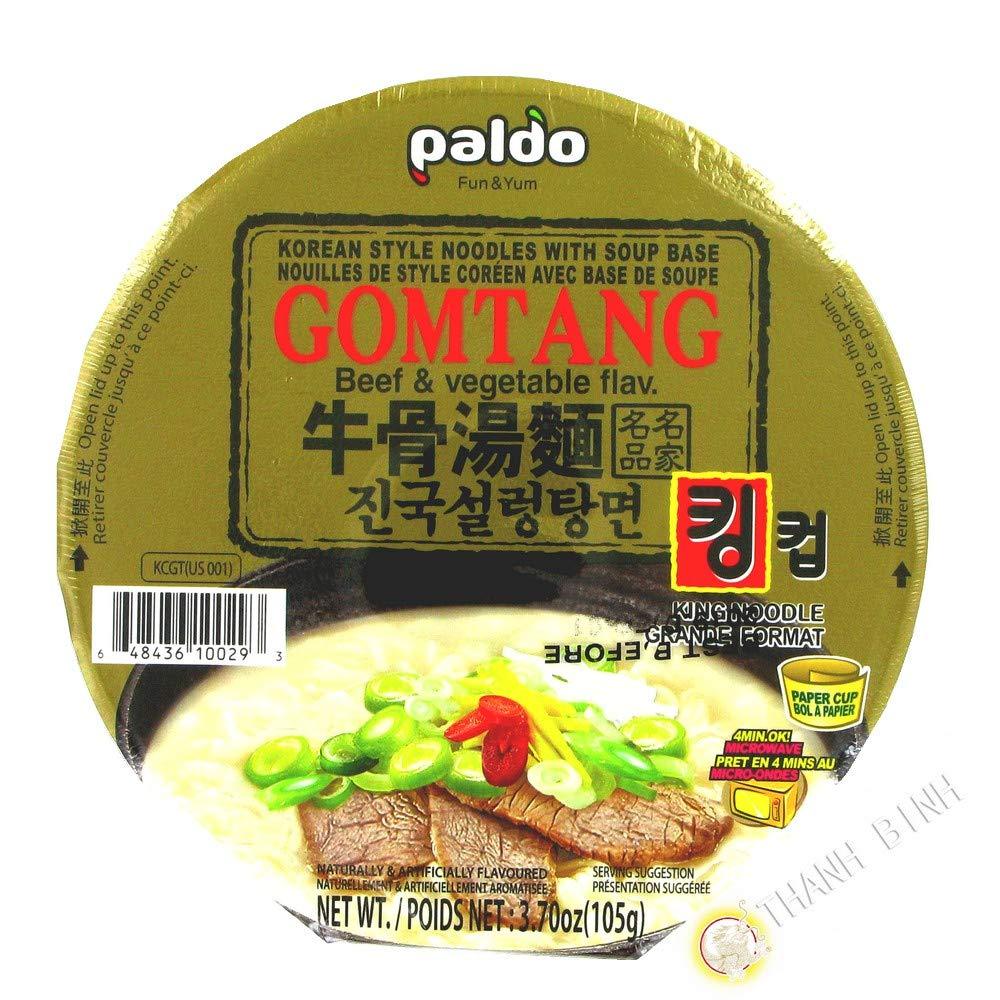 Paldo Gomtang Beef & Vegetable Ramen King Cup, 3.7 Ounce (Pack of 16) - Mighty Depot