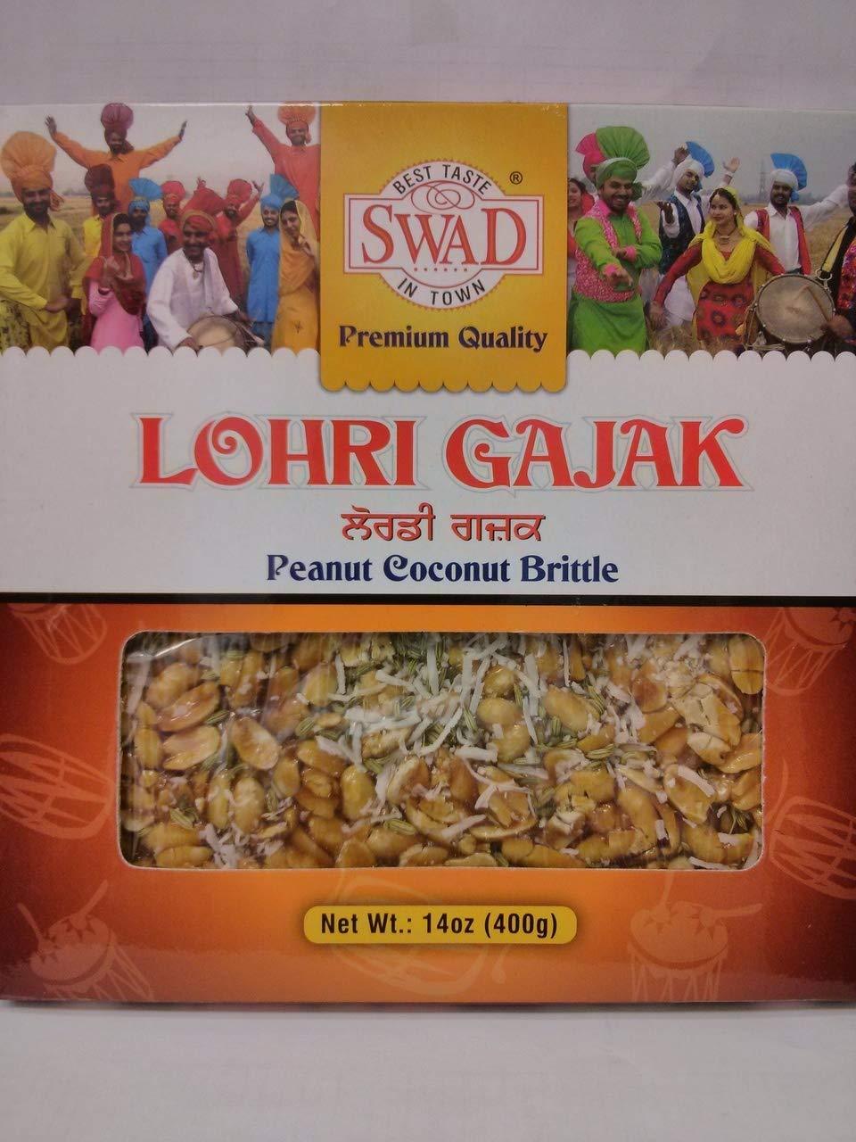 Swad Premium Quality Lohri Gajak (Peanut Coconut Brittle) - 400 Grams/14 Ounce - Mighty Depot