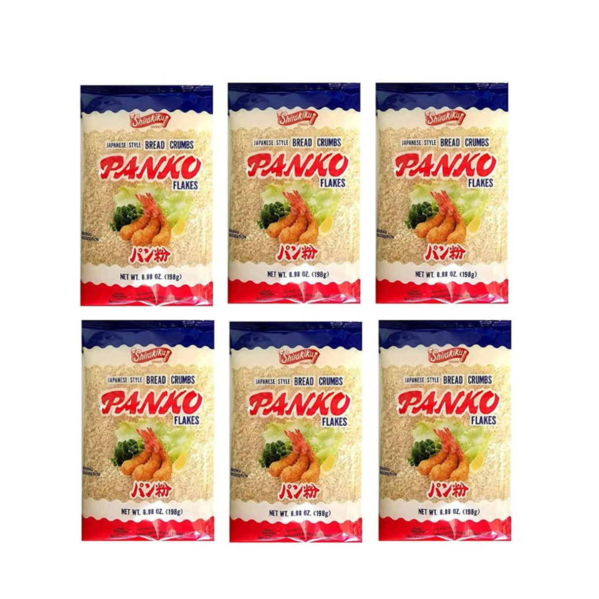 Shirakiku Japanese Style Panko Flakes Bread Crumbs - Perfect for topping, Coating Fish, Chicken and Shrimp | Healthy Wheat Flour Bread Crumbs | 6.98 Oz - (Pack of 6) - Mighty Depot