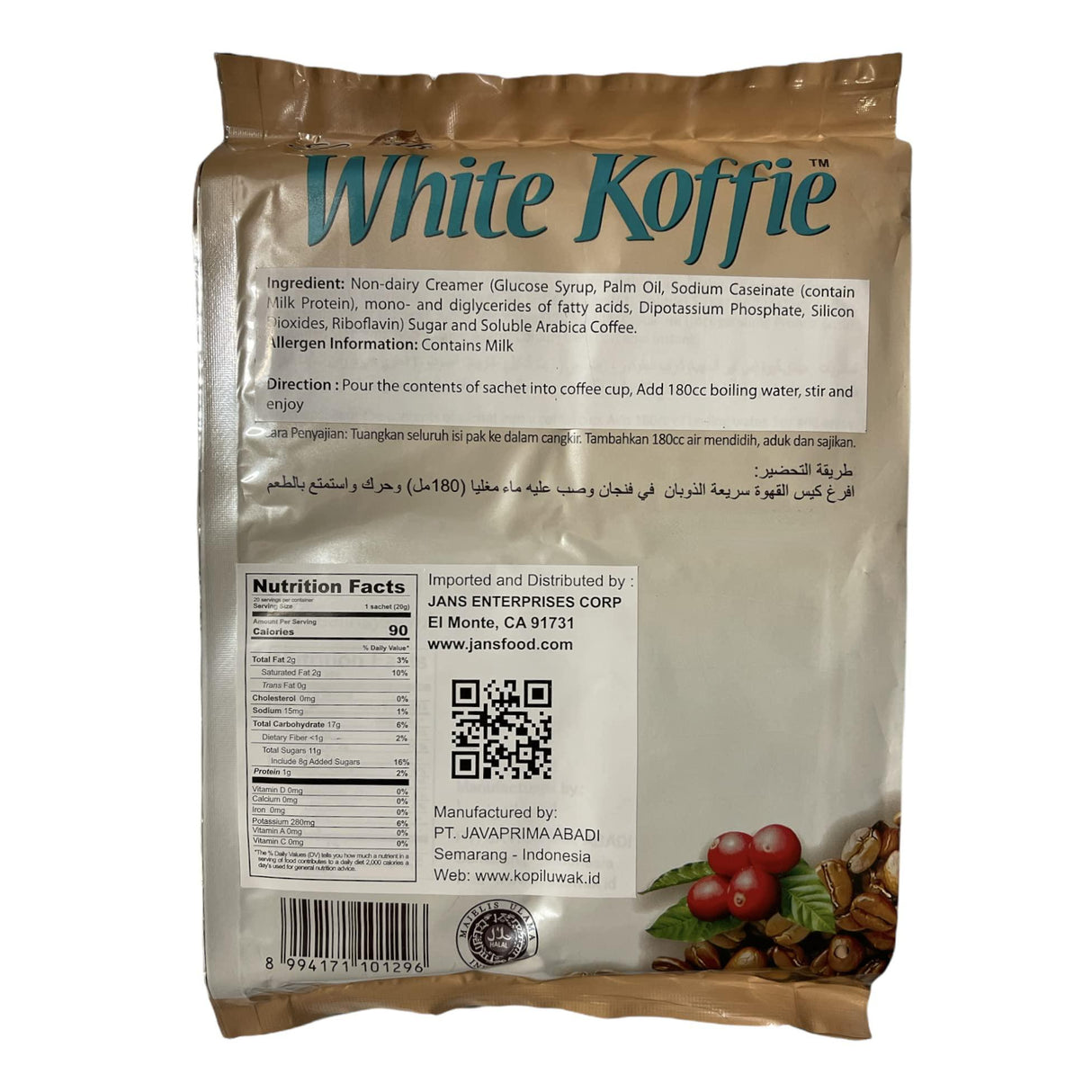 14oz Kopi Luwak White Koffie Premium (Pack of 1) - Mighty Depot