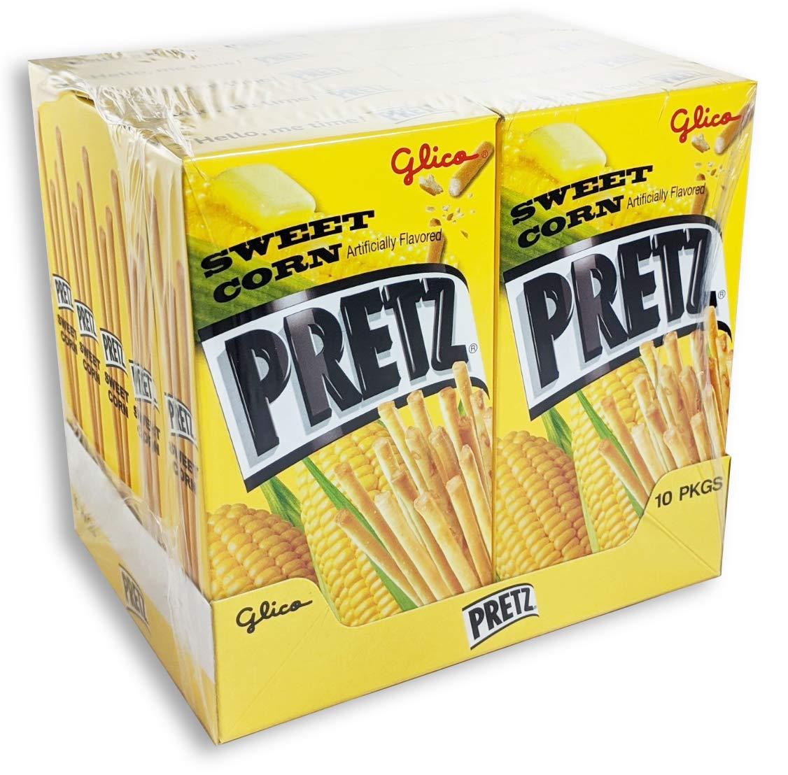 Glico Pretz Sweet Corn Baked Snack Sticks - 1.09 ounce (Pack of 10) - Mighty Depot