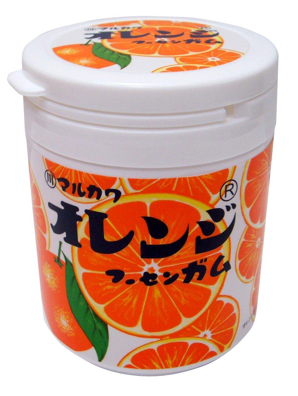 Marukawa Confectionery Orange Marble Gum Bottle 130g x 1 - Mighty Depot