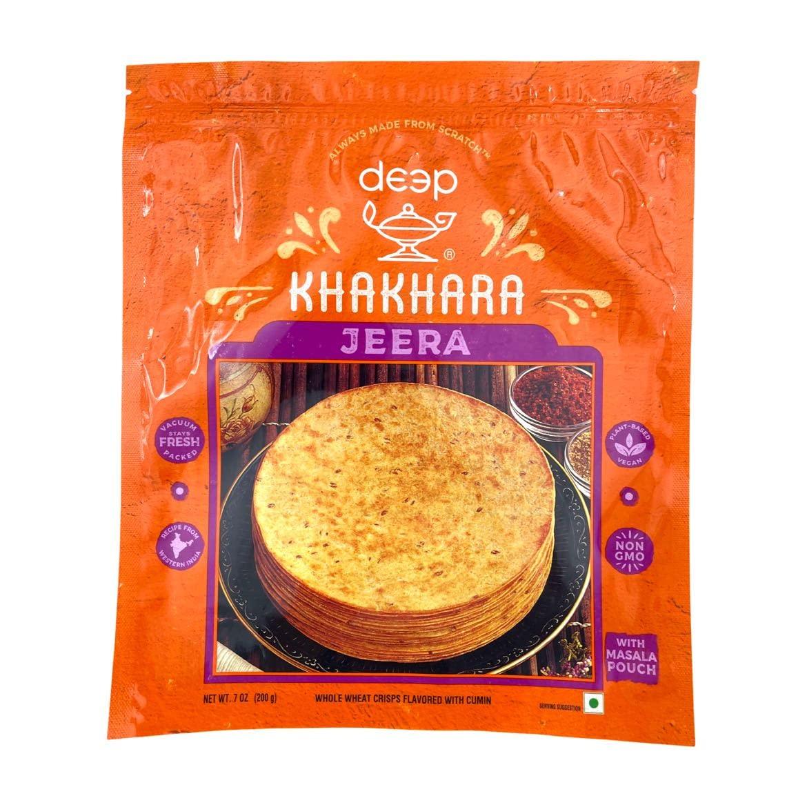 Deep Jeera Khakhara - 7 oz | 100% Natural Ingredient | Thin & Crispy | Traditional Gujrati Indian Ready to Eat Snacks | Tasteful & Healthy | Hygienically Vacuum Packed | Serve with Tea & Coffee - Mighty Depot