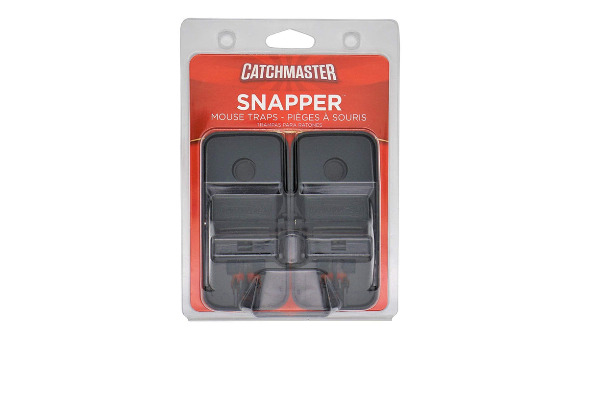 Catchmaster 605R Snapper Easy Set Mouse Trap, 2Pk, Black - Mighty Depot