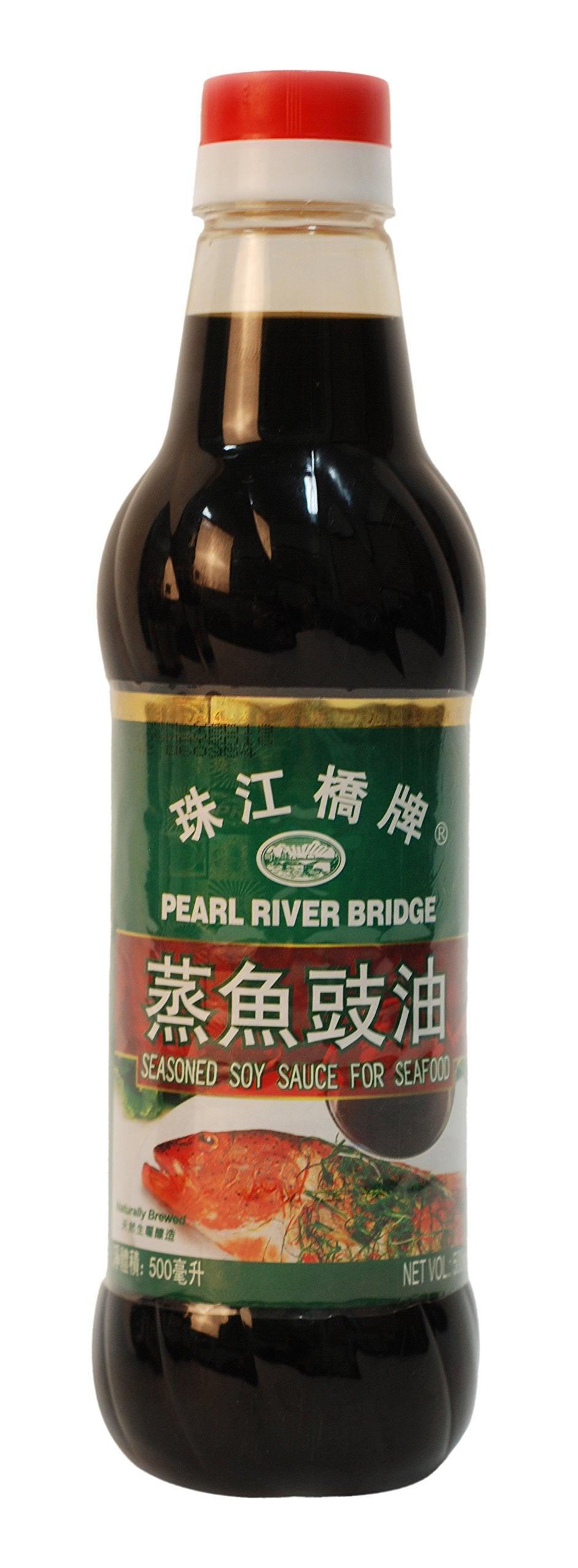 Pearl River Bridge Seasoned Soy Sauce for Seafood, Plastic Bottles, 16.9 oz. - Mighty Depot