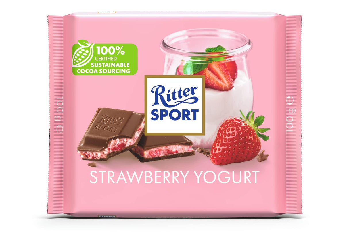 Ritter Sport Strawberry Yogurt 100g (pack of 5) - Mighty Depot