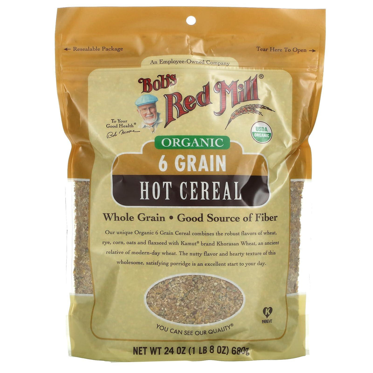 Bob's Red Mill Organic 6 Grain Hot Cereal With Flaxseed - Mighty Depot