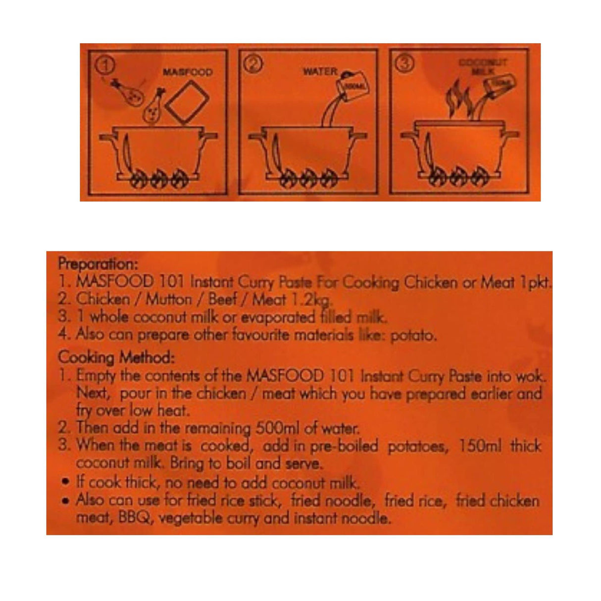 MasFood 101 Instant Curry Paste for Cooking Meat or Chicken - Mighty Depot