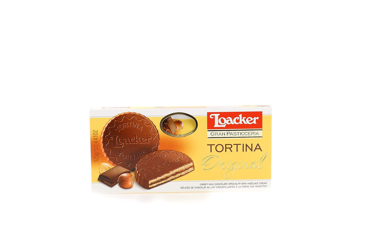 Loacker Tortina Premium Chocolate Coated Wafer, Original 125g/4.41 oz. - Mighty Depot