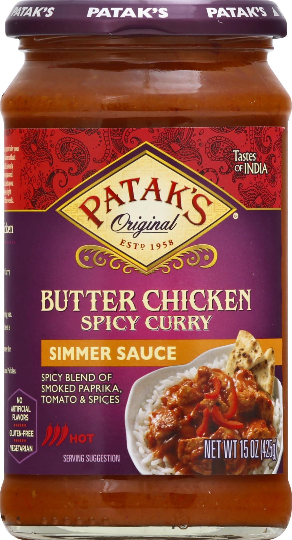 Patak's Spicy Butter Chicken Simmer Sauce, 15 Fl Oz - Mighty Depot