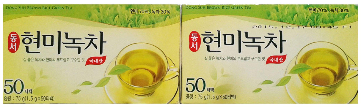 Dong Suh Korean Brown Rice Green Tea Pack of 2(100(tea Bag) - Mighty Depot