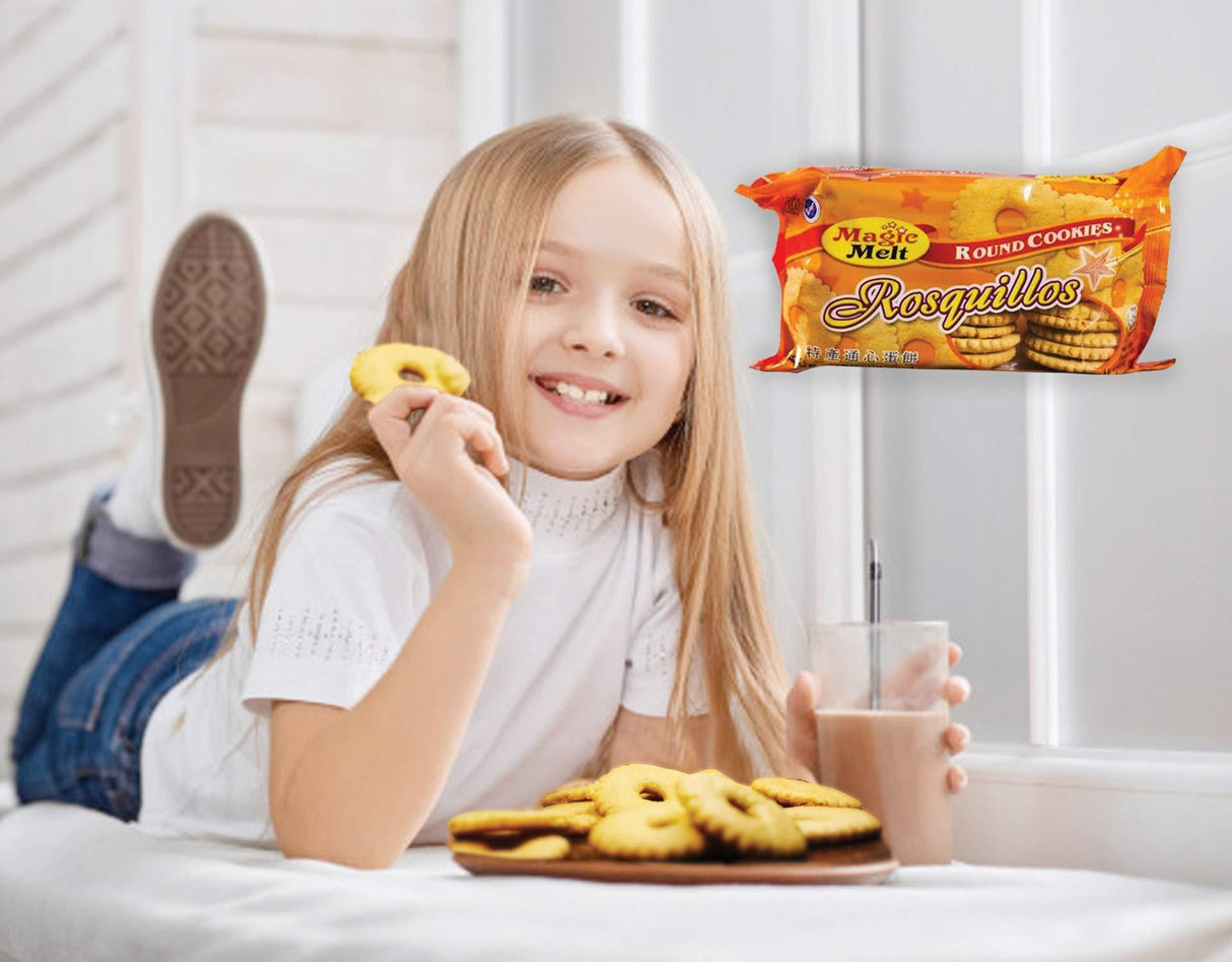 MAGIC MELT Round Egg Cookie ROSQUILLOS - Best from the Philippines – Flowery-shaped with a hole in the center, Best taken with your milk or iced drinks - Mighty Depot