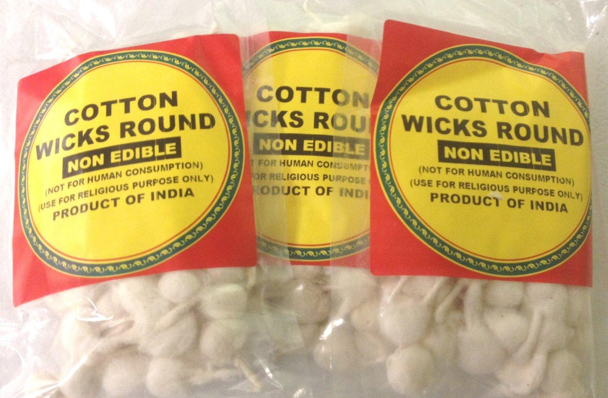 Cotton Wicks Round 14grams, Approx. 70 Wicks (Pack of 3 - Approx. 210 Wicks)) - Mighty Depot