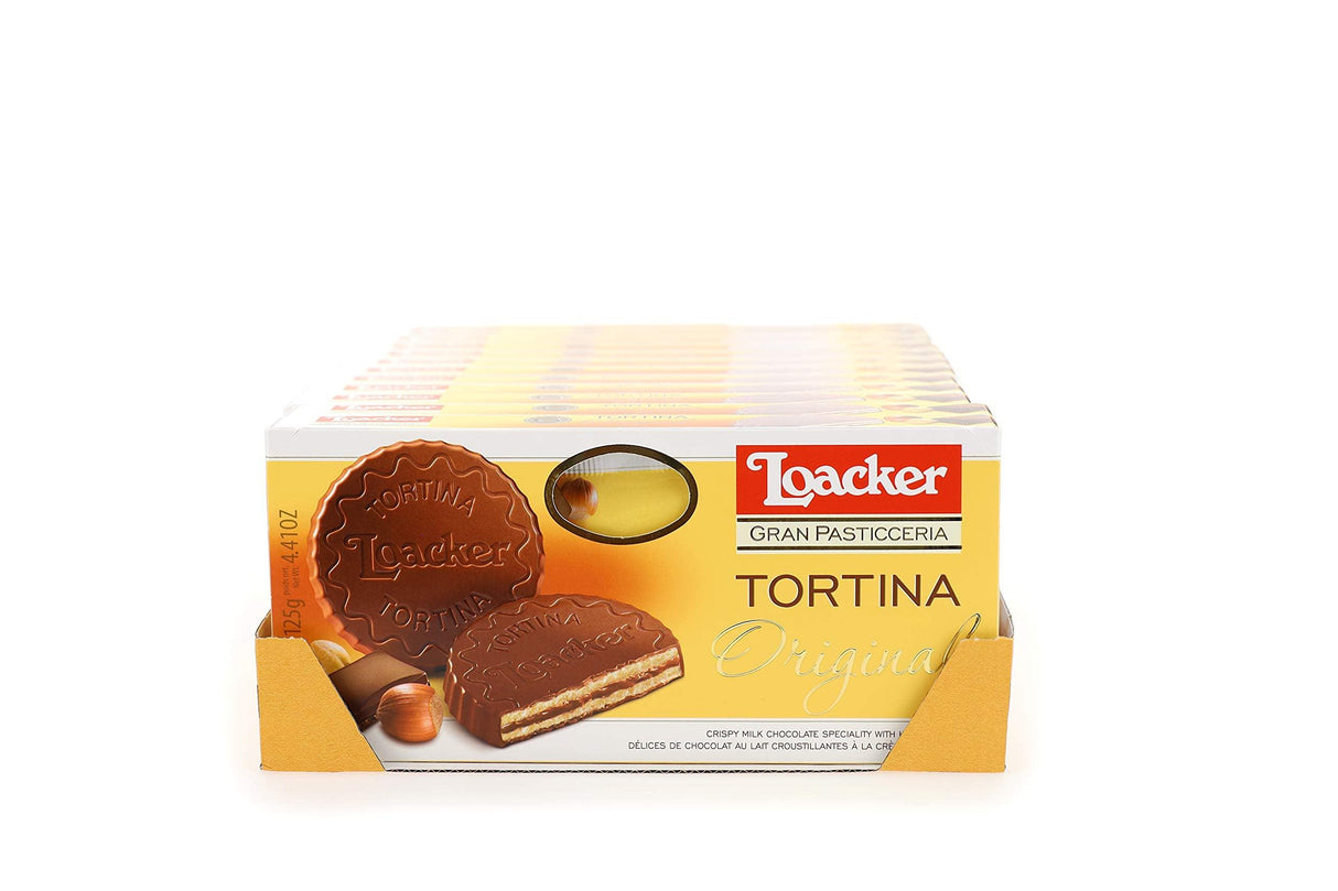 Loacker Tortina Premium Chocolate Coated Wafer, Original 125g/4.41 oz. - Mighty Depot