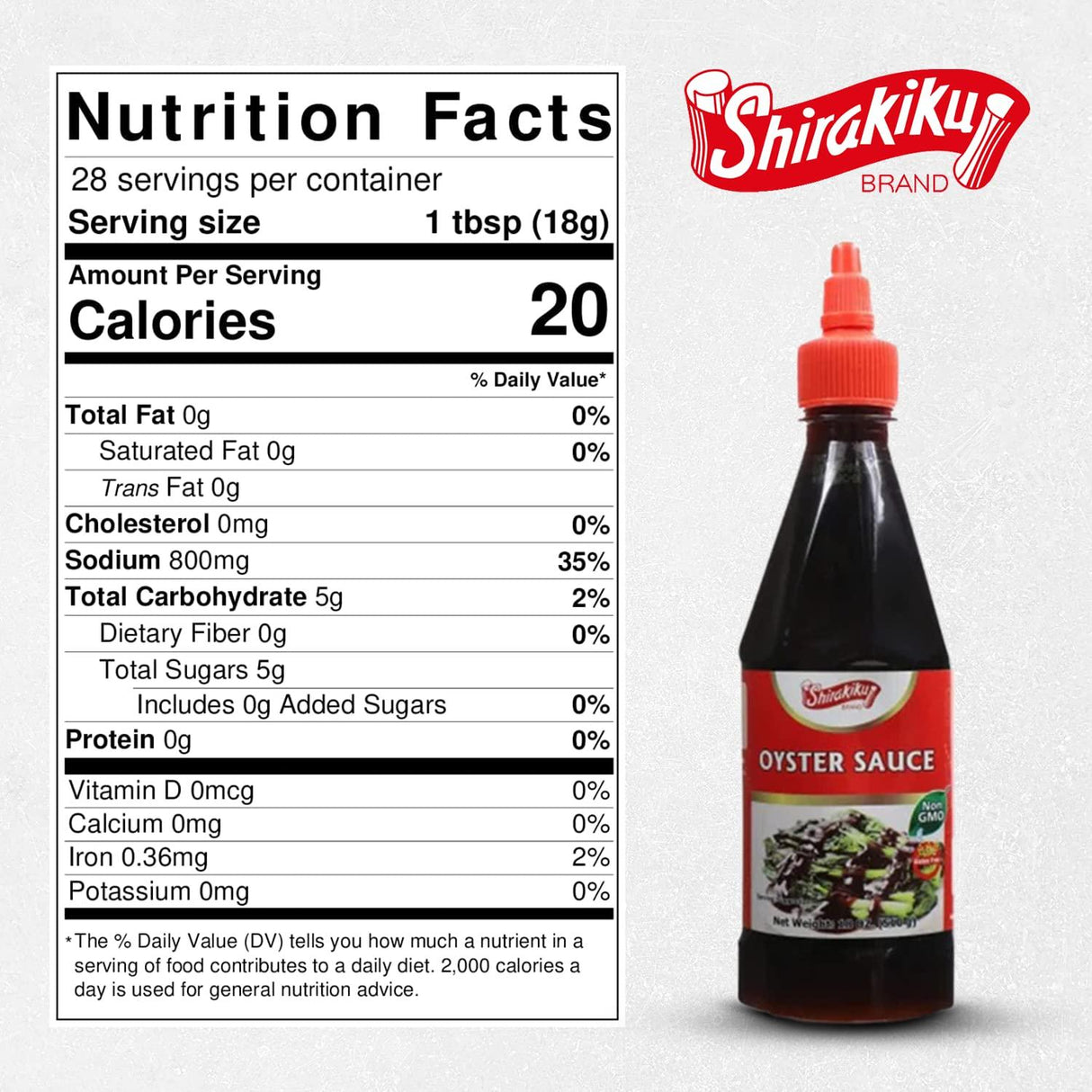 Shirakiku Oyster Sauce | Sweet and Savory Authentic Sauce for Asian Cuisine and Instant Umami Taste, Perfect for Cooking and Dipping | Natural Liquor Extract, Non GMO | 18 Oz (Pack of 1) - Mighty Depot